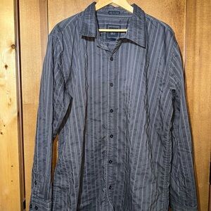 BKE Buckle Shirt Mens 2XL Brown Stripe Athletic Fit Preppy Cowboy Long Sleeve